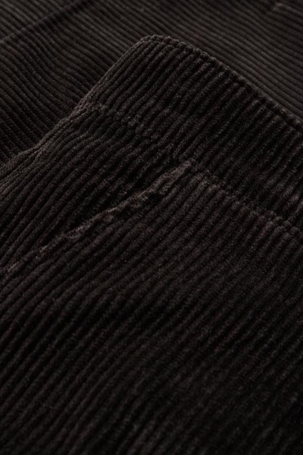 Bărbați - Chino din catifea reiată - relaxed fit - negru