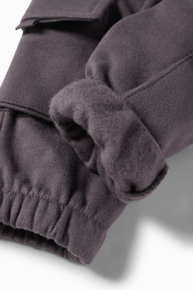 Bebeluși - băieți - Pantaloni de trening bebeluși - model cargo - gri închis