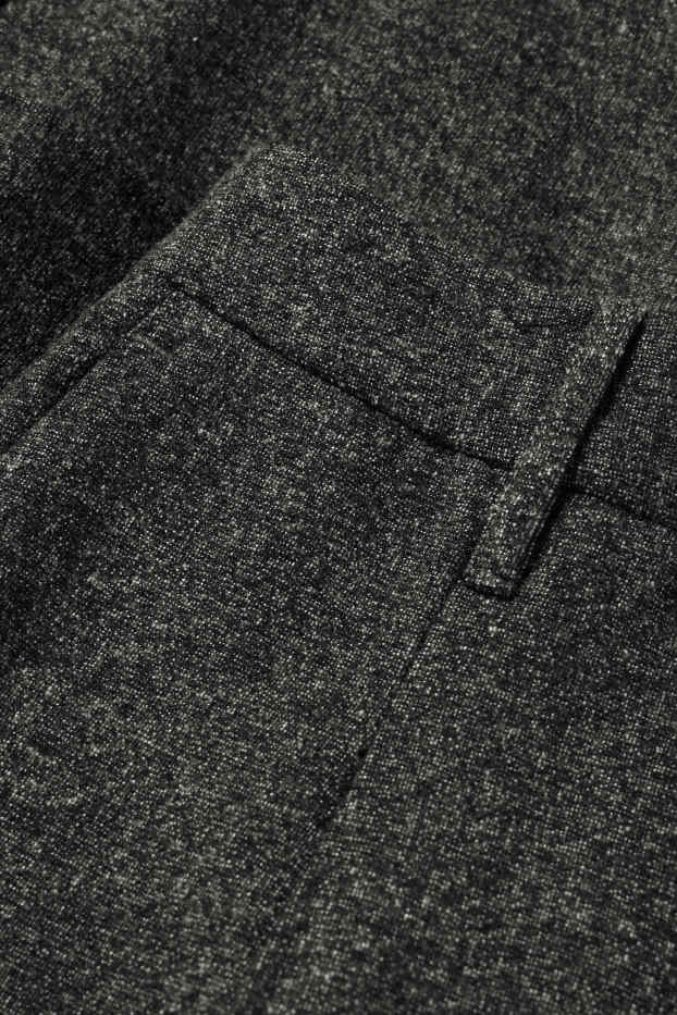Femei - Pantaloni de stofă - talie înaltă - wide leg - structurați - gri închis
