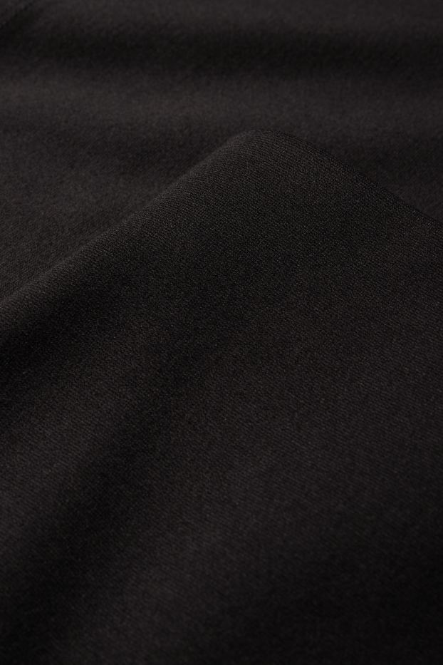 Femei - Pantaloni din jerseu - talie înaltă - wide leg - negru