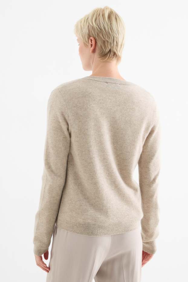 Women - Cashmere cardigan - light beige