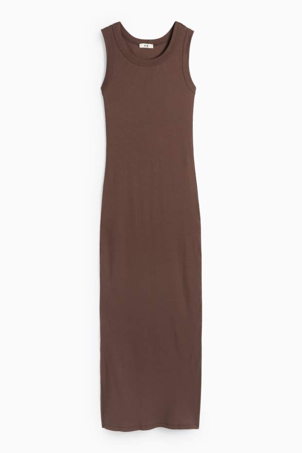 Femei - Rochie bodycon - reiată - maro