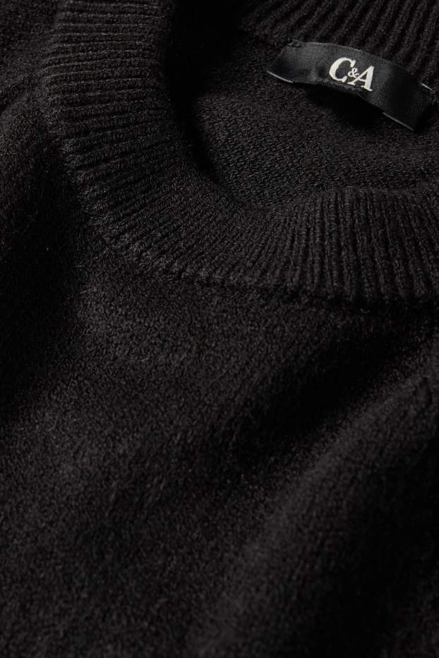 Femei - Rochie din tricot - straight fit - negru