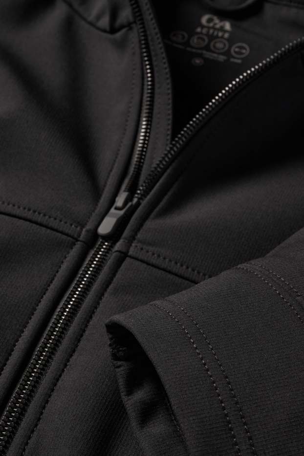 Bărbați - Geacă softshell cu glugă - rezistentă la apă - negru