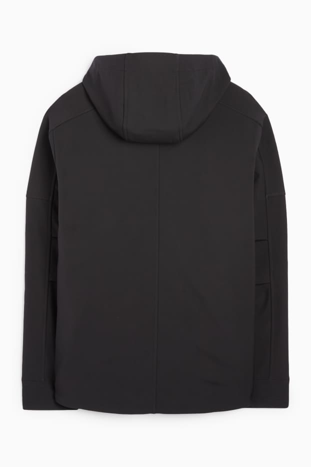 Bărbați - Geacă softshell cu glugă - rezistentă la apă - negru
