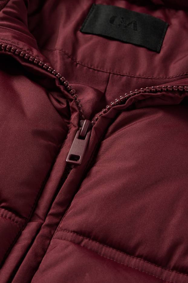 Femei - Jachetă matlasată - bordo