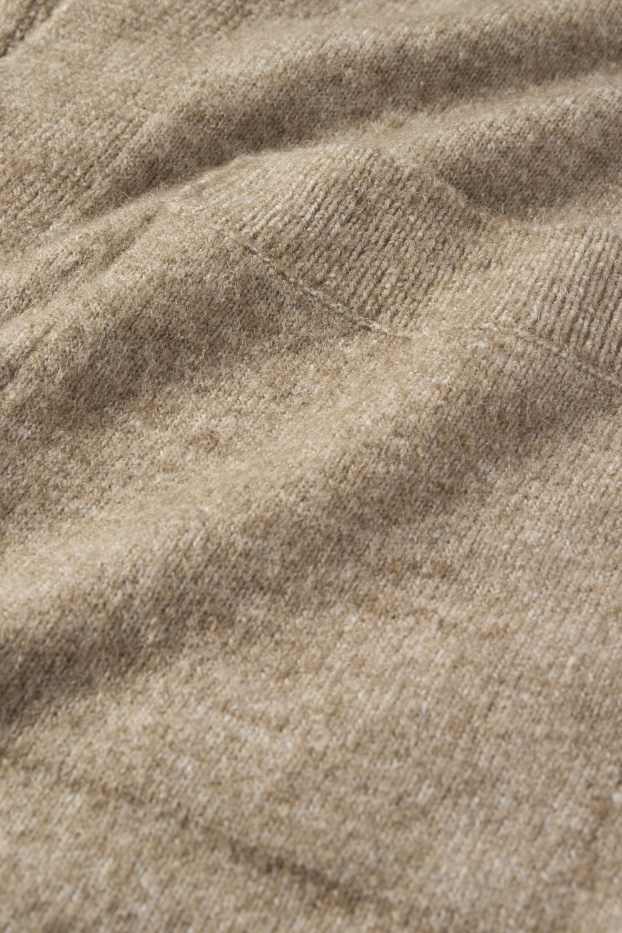 Femei - Cardigan tricotat lung - verde