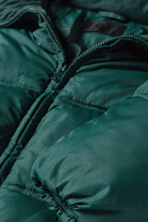 Femei - Jachetă matlasată - verde închis