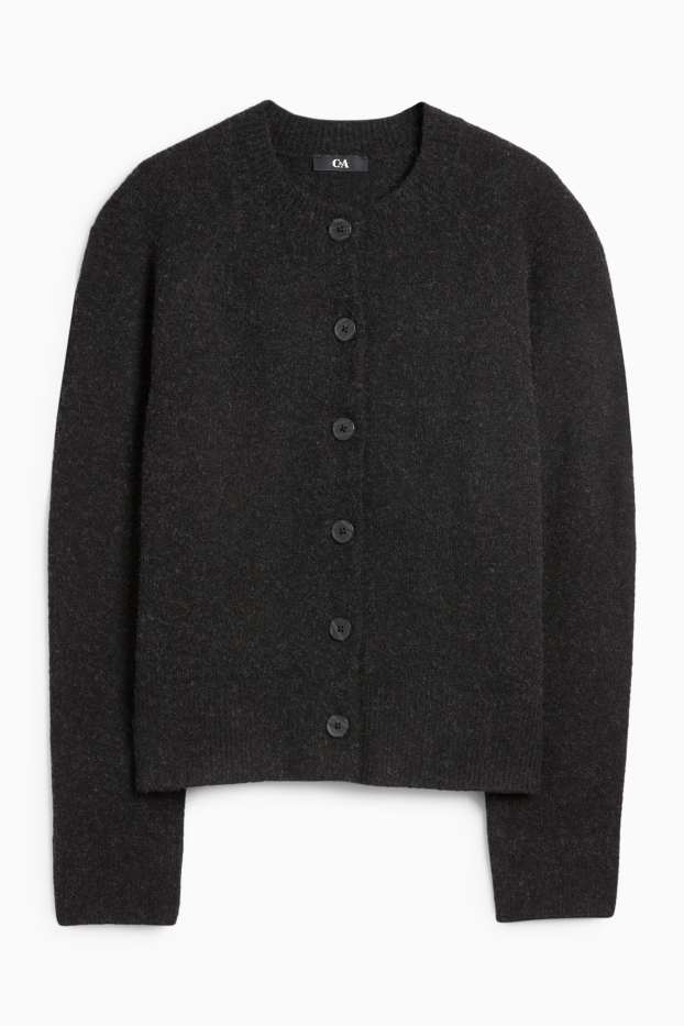 Femei - Cardigan tricotat - gri închis