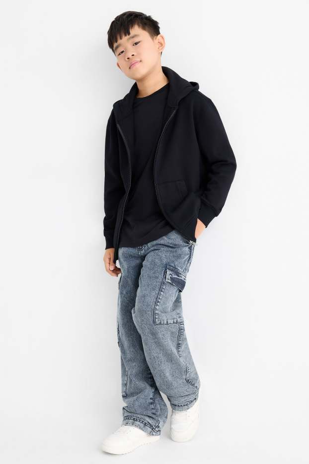 Copii - Băieți - Cargo jeans - jeans termoizolanți - denim-albastru