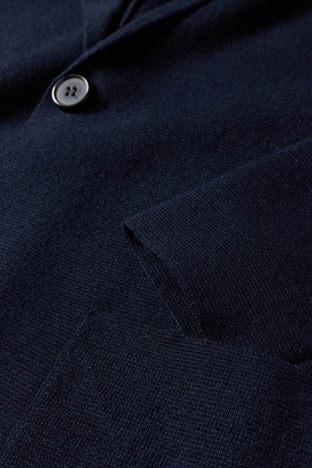 Bărbați - Sacou din tricot fin - regular fit - albastru închis