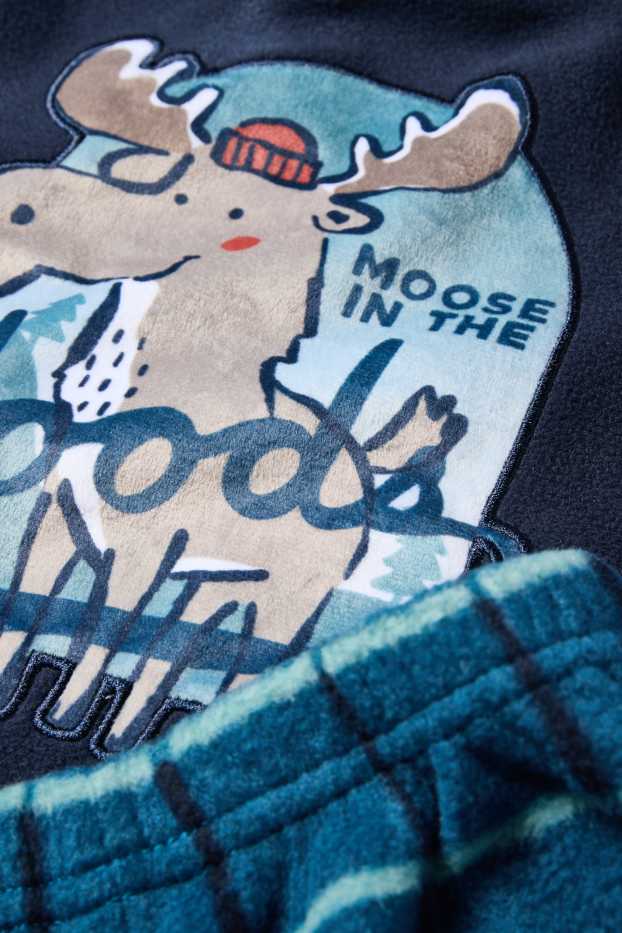 Copii - Băieți - Elan - pijama de fleece - 2 piese - albastru închis