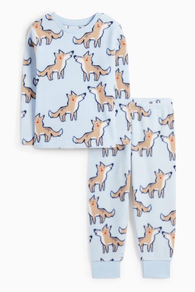 Children Boys - Wolf - fleece pyjamas - 2 piece - light blue