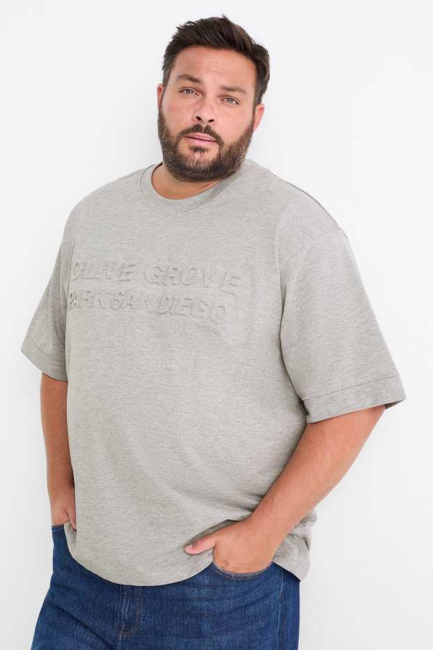 Bărbați - Tricou - relaxed fit - gri deschis melanj