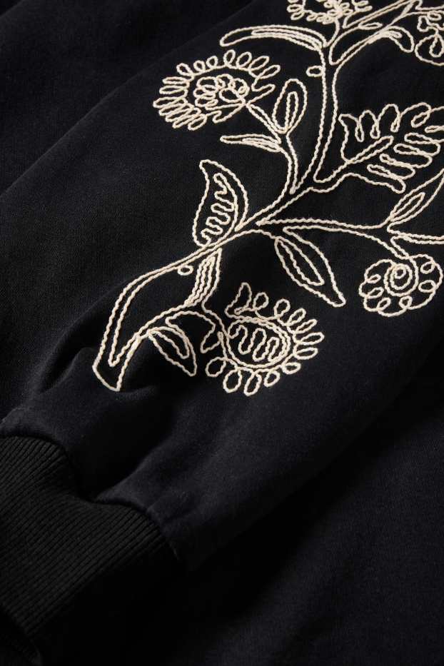 Women - Sweatshirt dress - straight fit - black