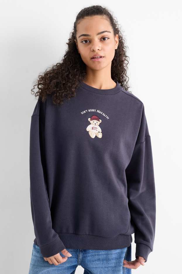 Dámské - Mikina - oversized - tmavomodrá