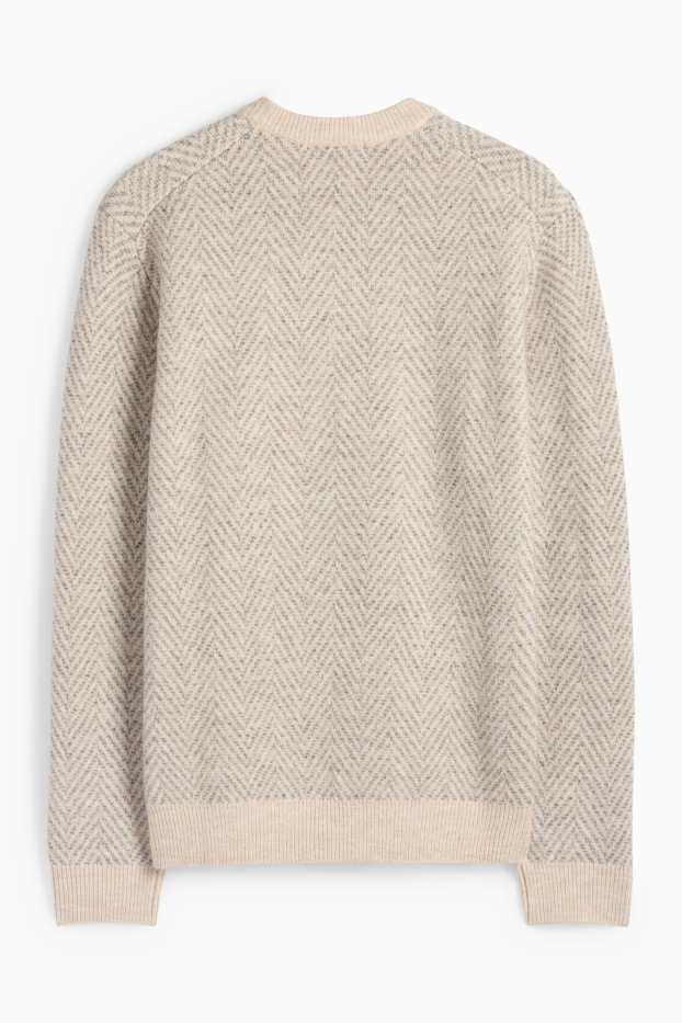 Hommes - Pull - à motif - beige