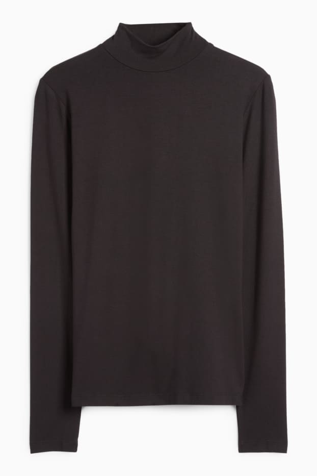 Dámské - Tričko s dlouhým rukávem - regular fit - černá