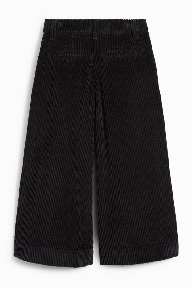 Copii - Fete - Pantaloni din catifea reiată - negru