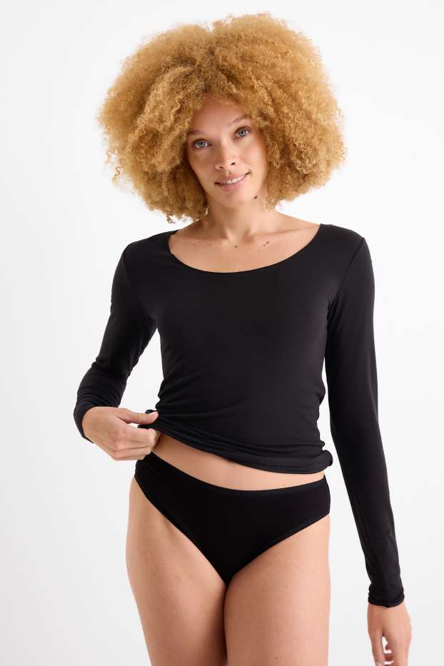 Dámské - Podvlékací triko s kašmírem - černá