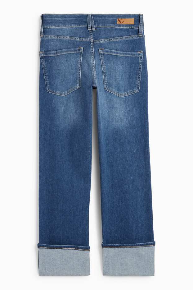 Femei - Straight jeans - talie medie - LYCRA® - denim-albastru