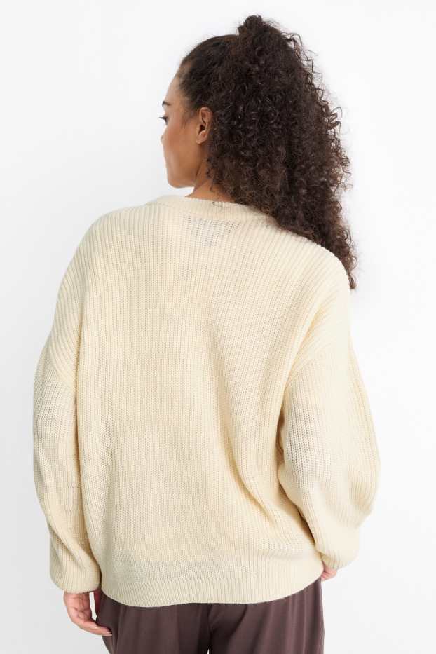 Women - Jumper - ribbed - cremewhite
