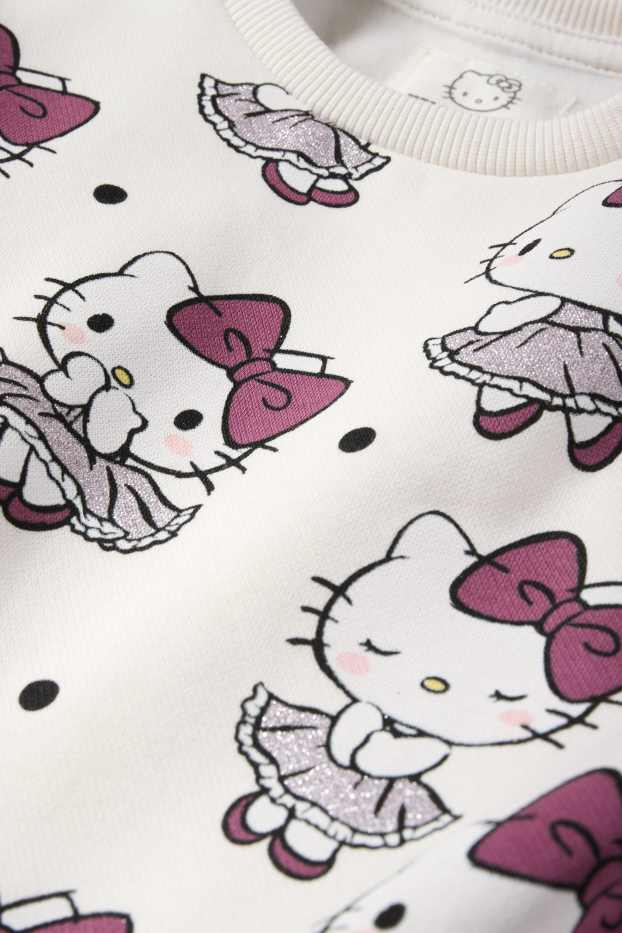 Copii - Fete - Hello Kitty - bluză de molton - alb-crem