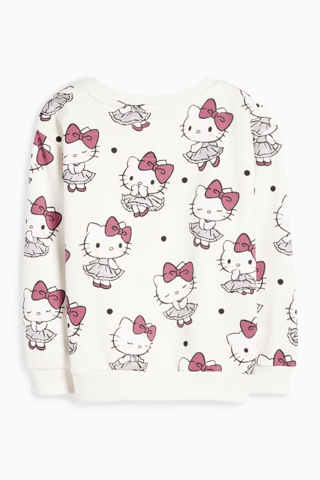 Copii - Fete - Hello Kitty - bluză de molton - alb-crem