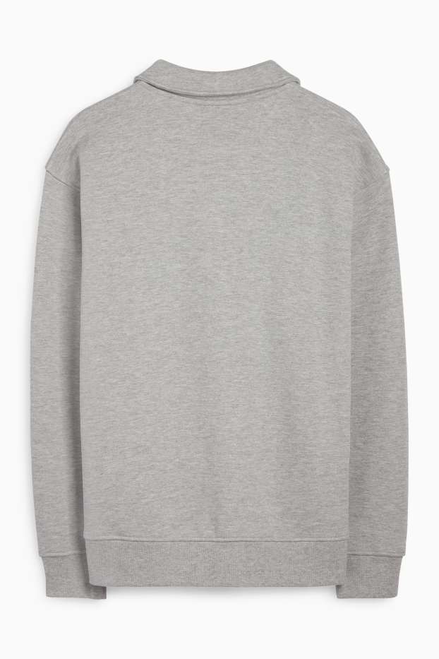 Bărbați - Tricou polo - relaxed fit - gri deschis melanj
