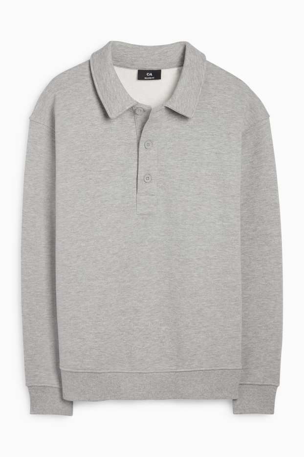Bărbați - Tricou polo - relaxed fit - gri deschis melanj