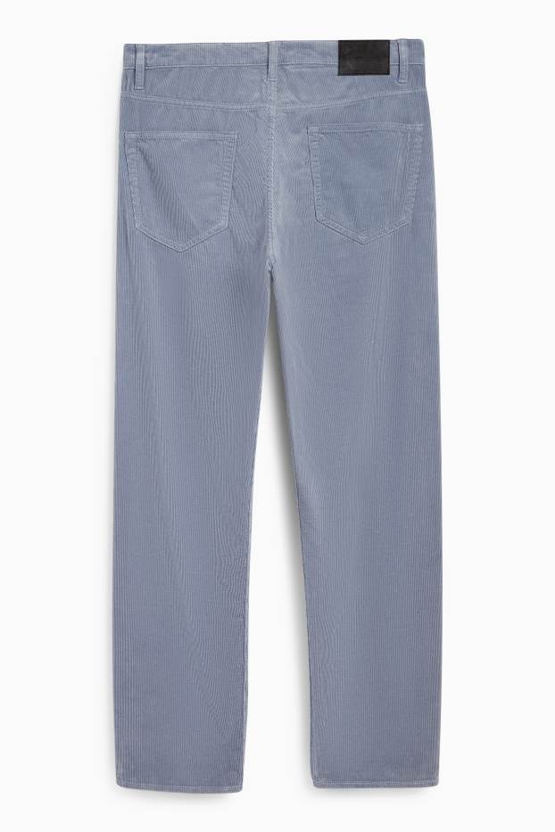 Bărbați - Pantaloni din catifea reiată - relaxed fit - albastru deschis