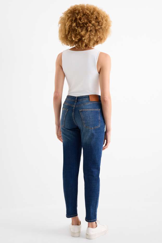Femei - Boyfriend jeans - talie medie - denim-albastru