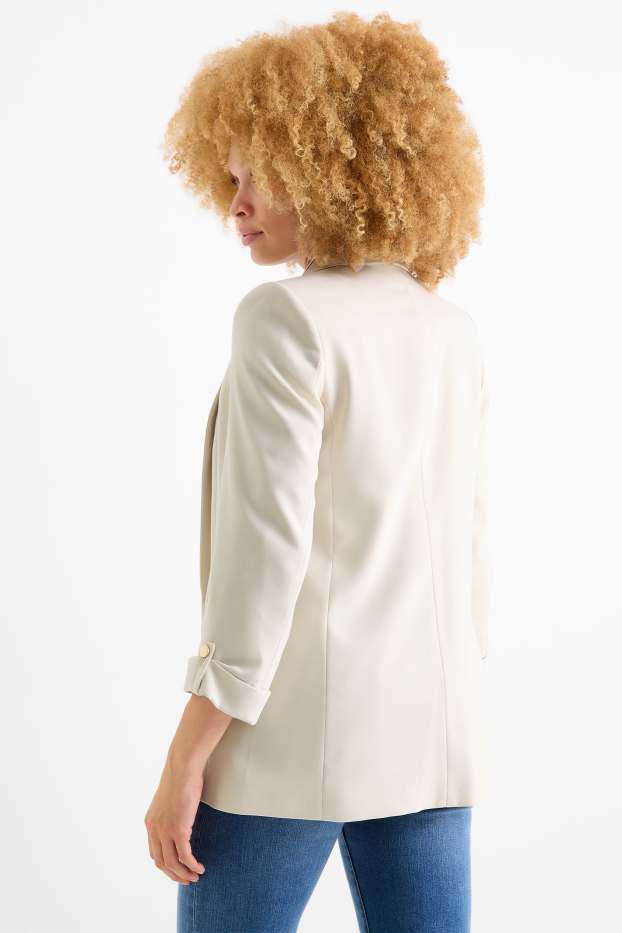 Femei - Blazer lung - regular fit - alb-crem