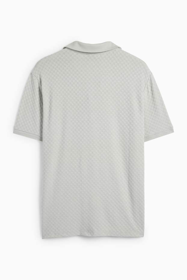 Bărbați - Tricou polo - regular fit - structurat - verde mentă