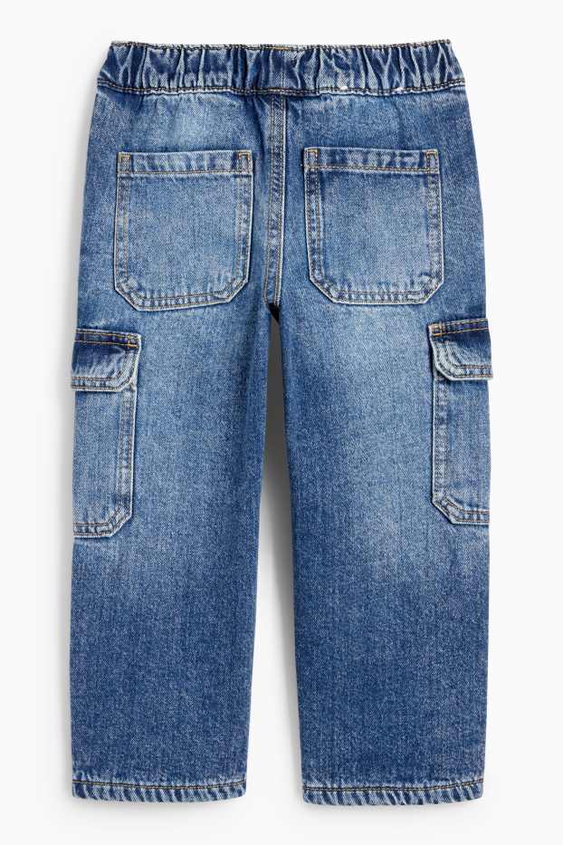 Copii - Băieți - Cargo jeans - jeans termoizolanți - denim-albastru