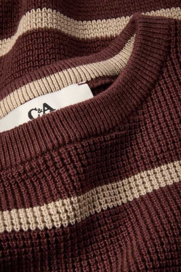 Bambini - Maglione - a coste - a righe - ruggine