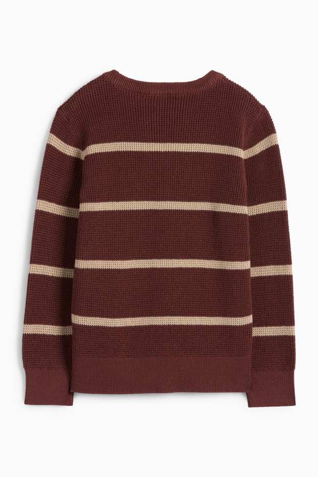 Bambini - Maglione - a coste - a righe - ruggine