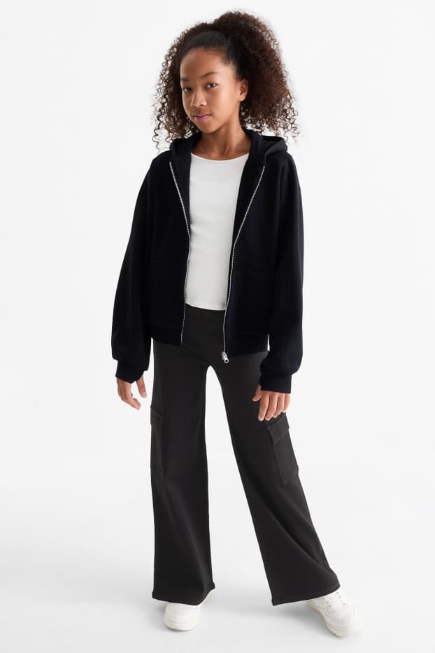 Copii - Fete - Cargo jegging jeans - negru
