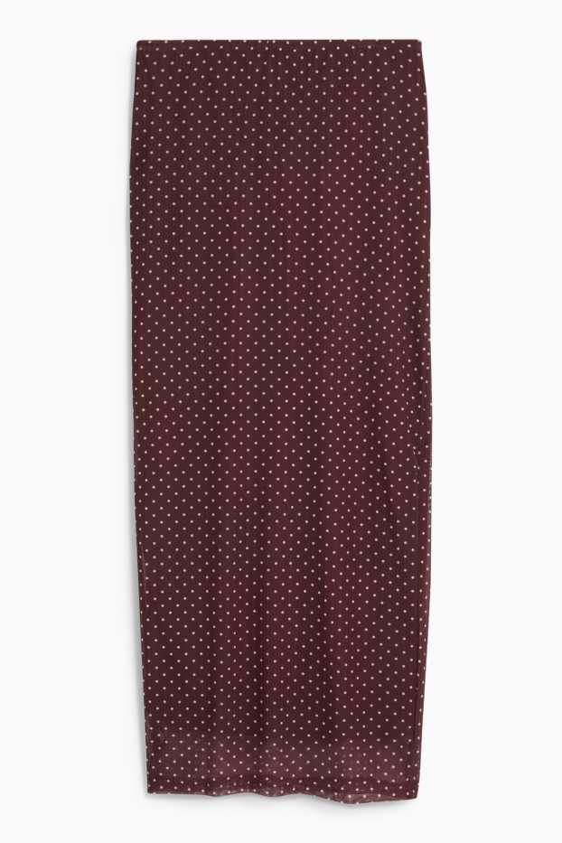Femei - Fustă din plasă - cu buline - bordo