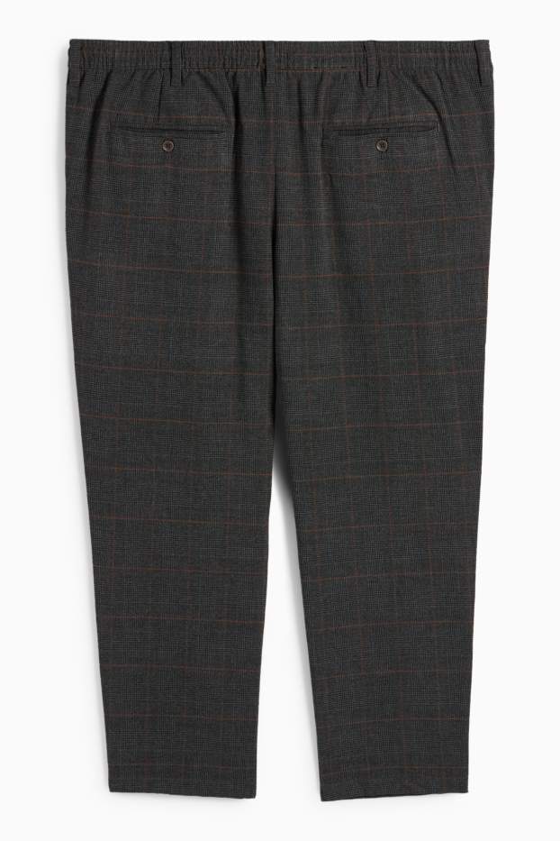 Bărbați - Chino - tapered fit - în carouri - gri închis