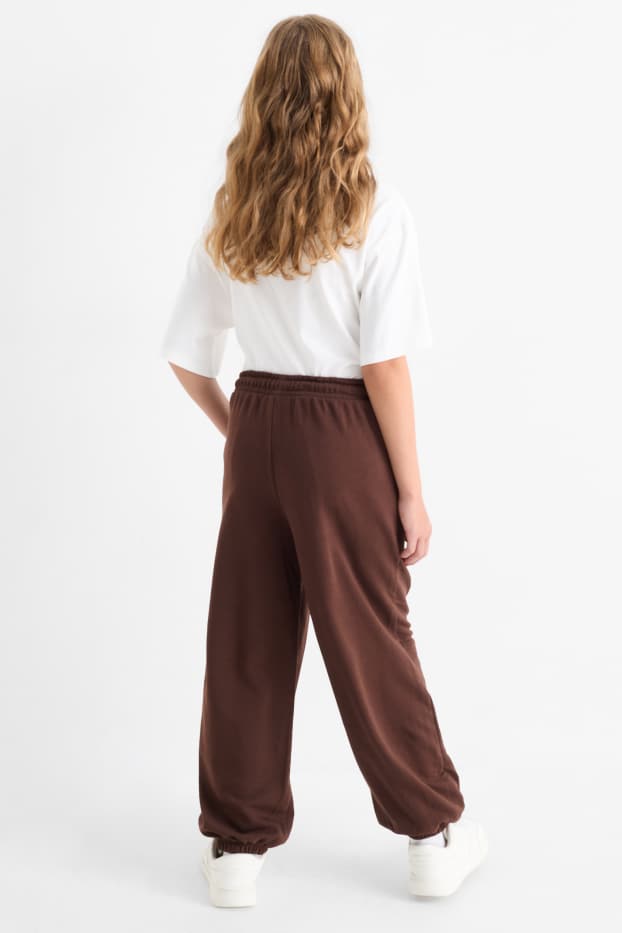 Copii - Fete - Pantaloni de trening - maro închis