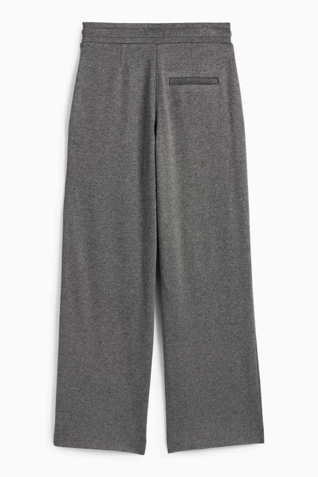 Femei - Pantaloni din jerseu - talie medie - straight fit - gri închis