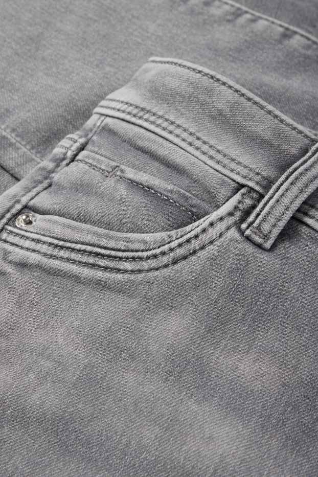 Femei - Slim jeans - talie medie - jog denim - denim-gri deschis