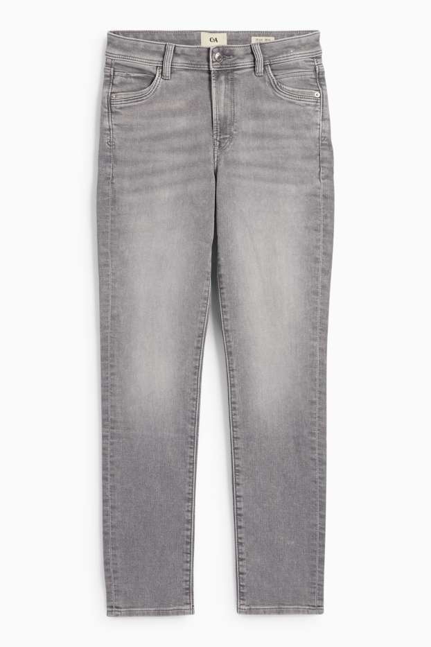Femei - Slim jeans - talie medie - jog denim - denim-gri deschis