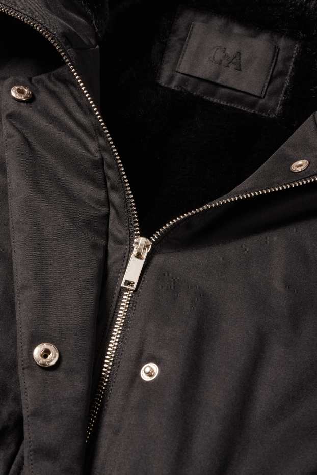 Femei - Parka cu glugă - iarnă - negru