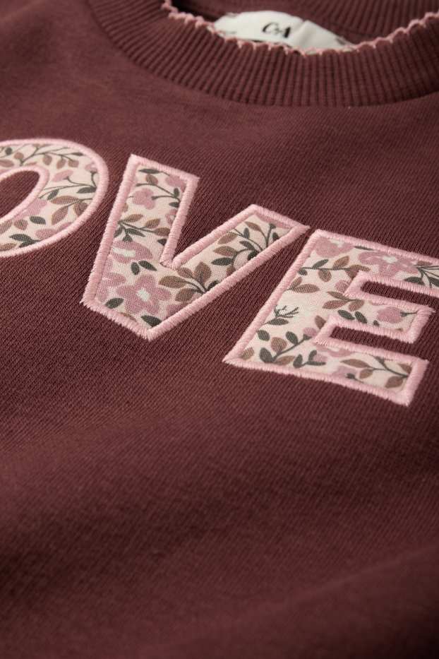 Kinderen: meisjes - Love - sweatshirt - bruin