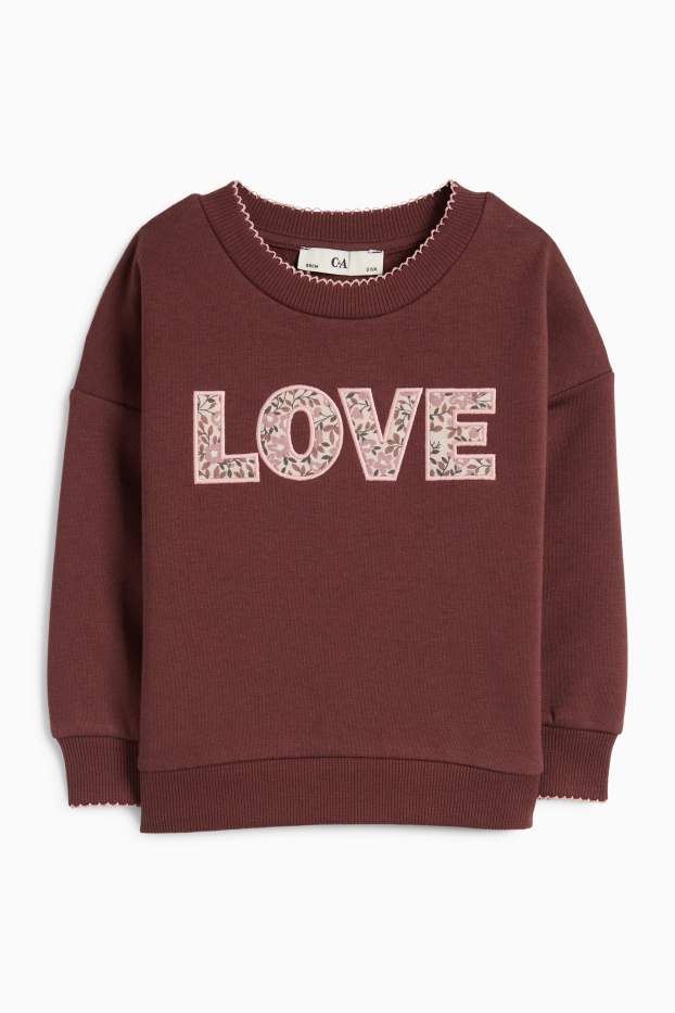 Kinderen: meisjes - Love - sweatshirt - bruin