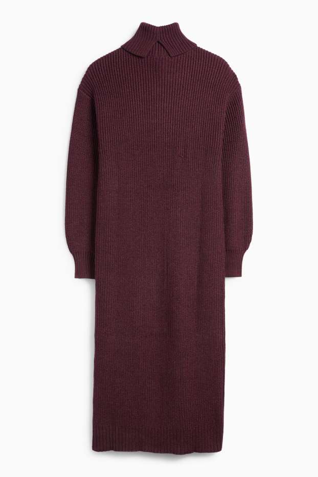 Femei - Rochie din tricot - straight fit - reiată - mov