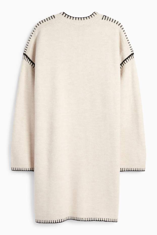 Femei - Rochie din tricot - straight fit - bej deschis