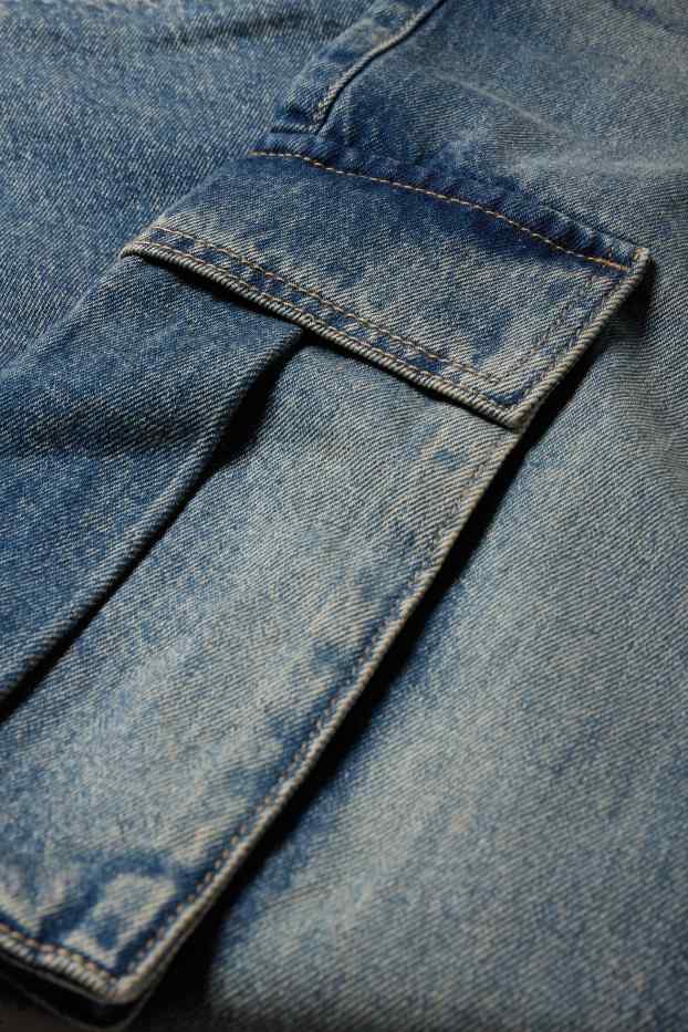 Copii - Băieți - Cargo jeans - jeans termoizolanți - denim-albastru